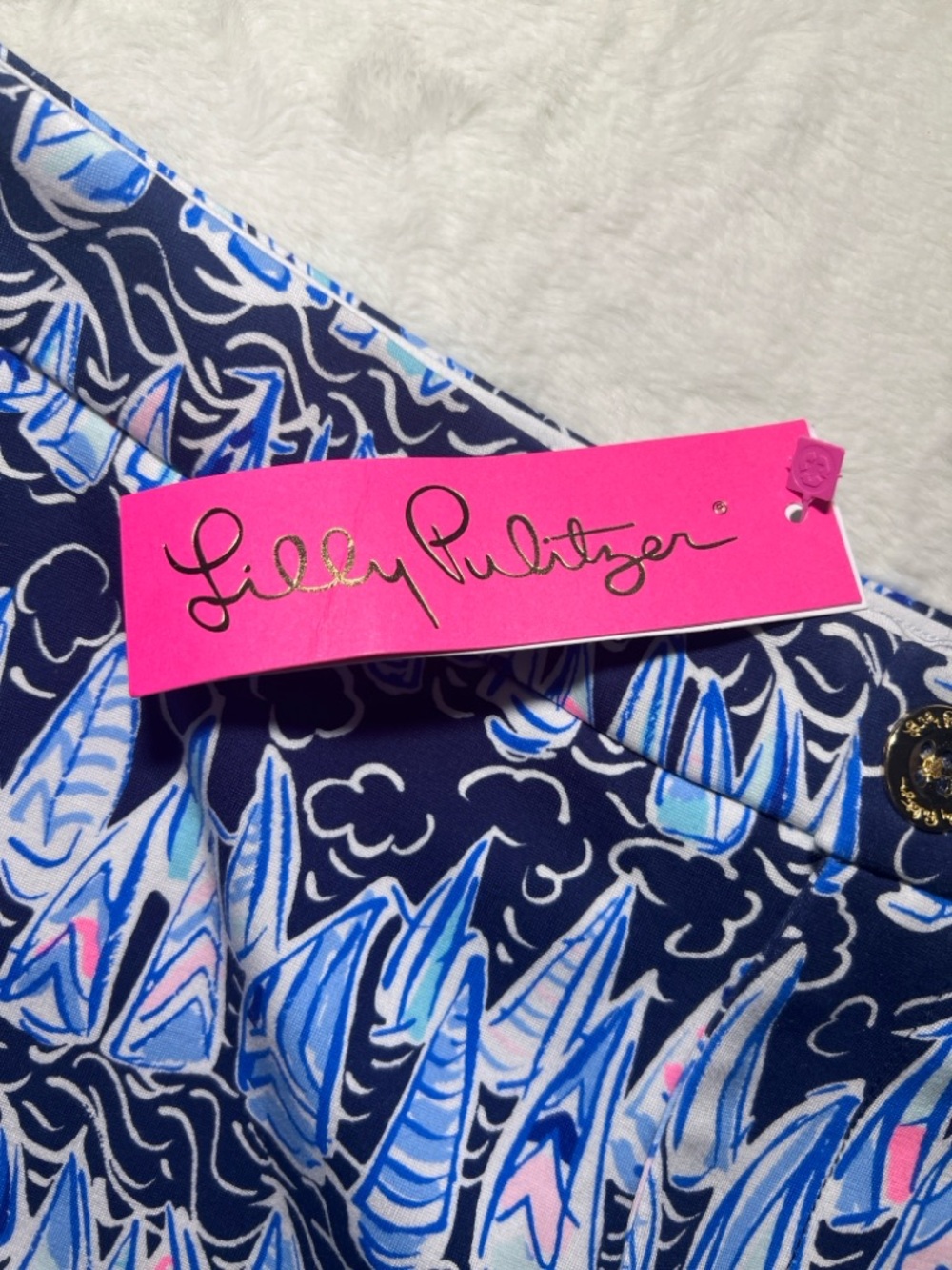 Lilly Pulitzer Colette Knot Skort Low Tide Navy Sails and Stripes - Picture 2 of 7
